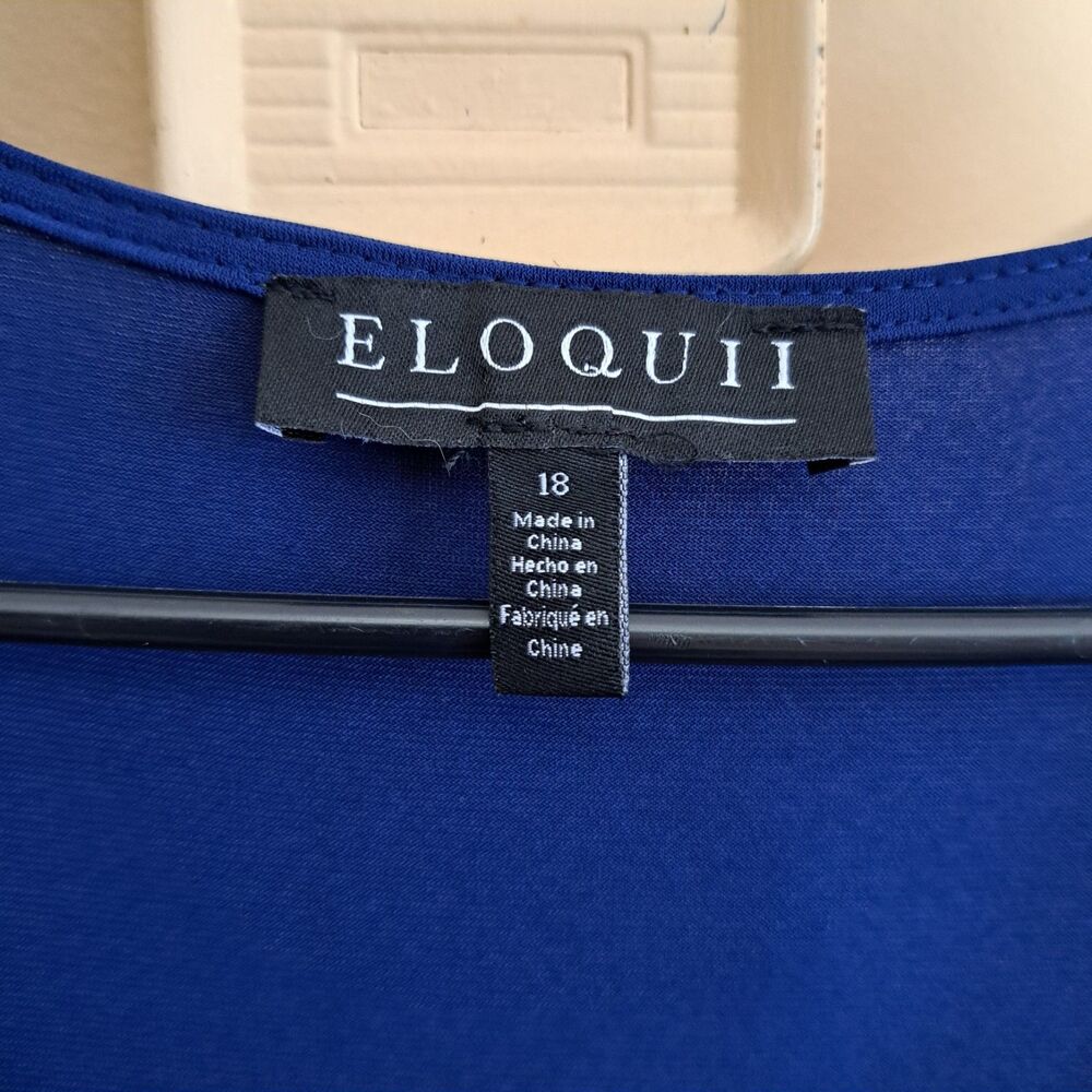 Eloquii Knot Front Pleated Skirt Midi Dress Plus Size 18 - Picture 2 of 5
